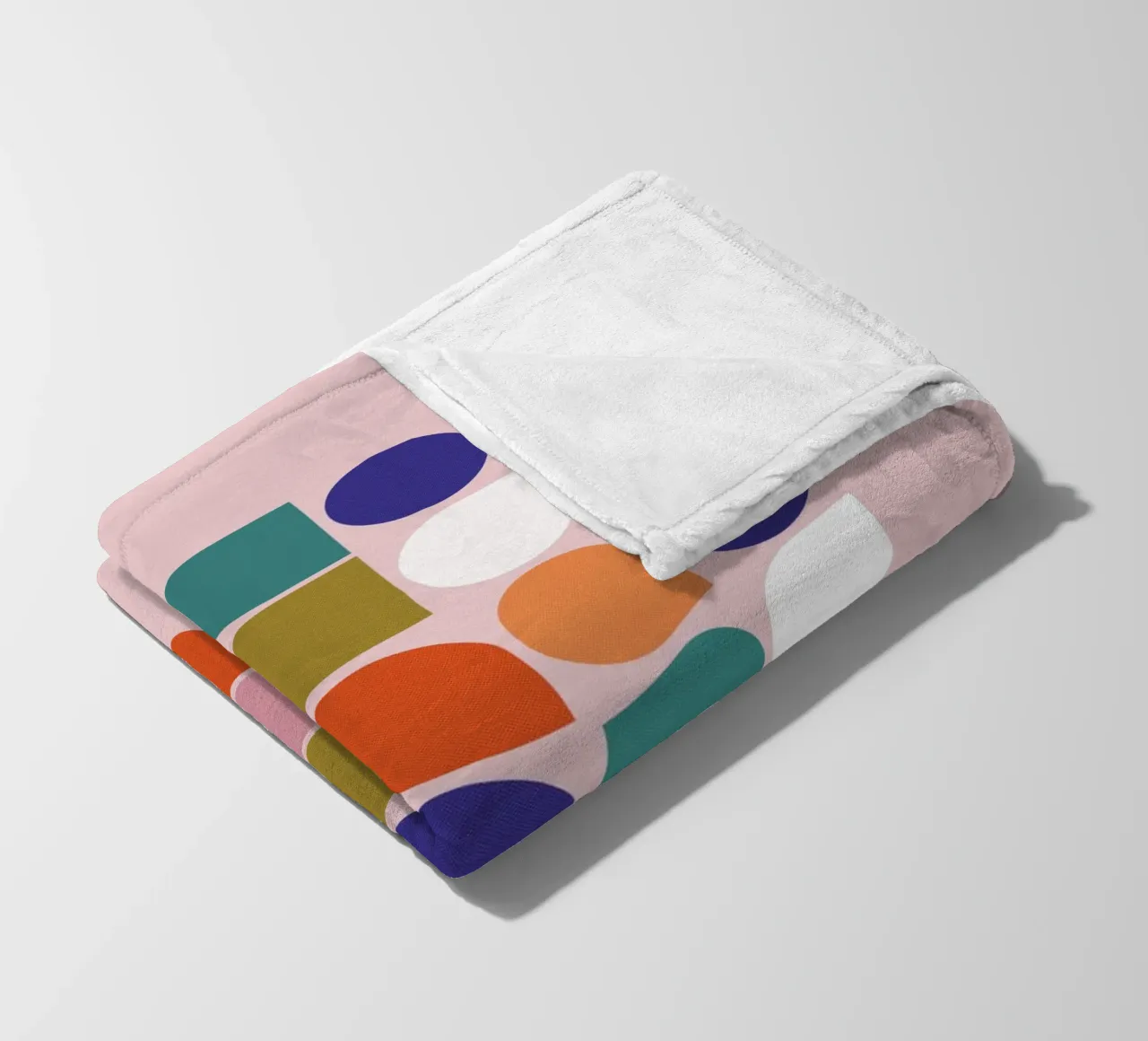 Retro Geometric Shapes Colorful Abstract Art Print fleece blanket by showmemars