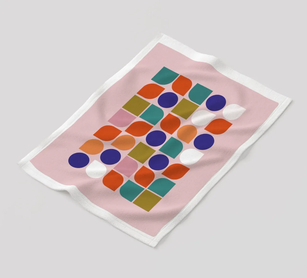 Retro Geometric Shapes Colorful Abstract Art Print coperta in pile da showmemars