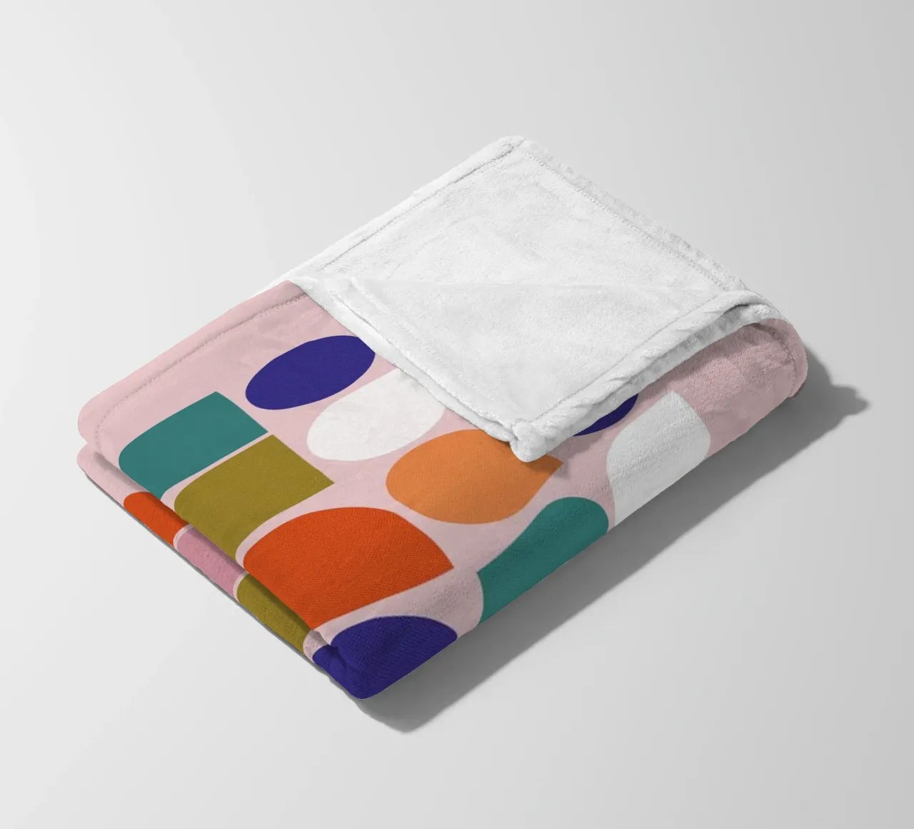 Retro Geometric Shapes Colorful Abstract Art Print coperta in pile da showmemars