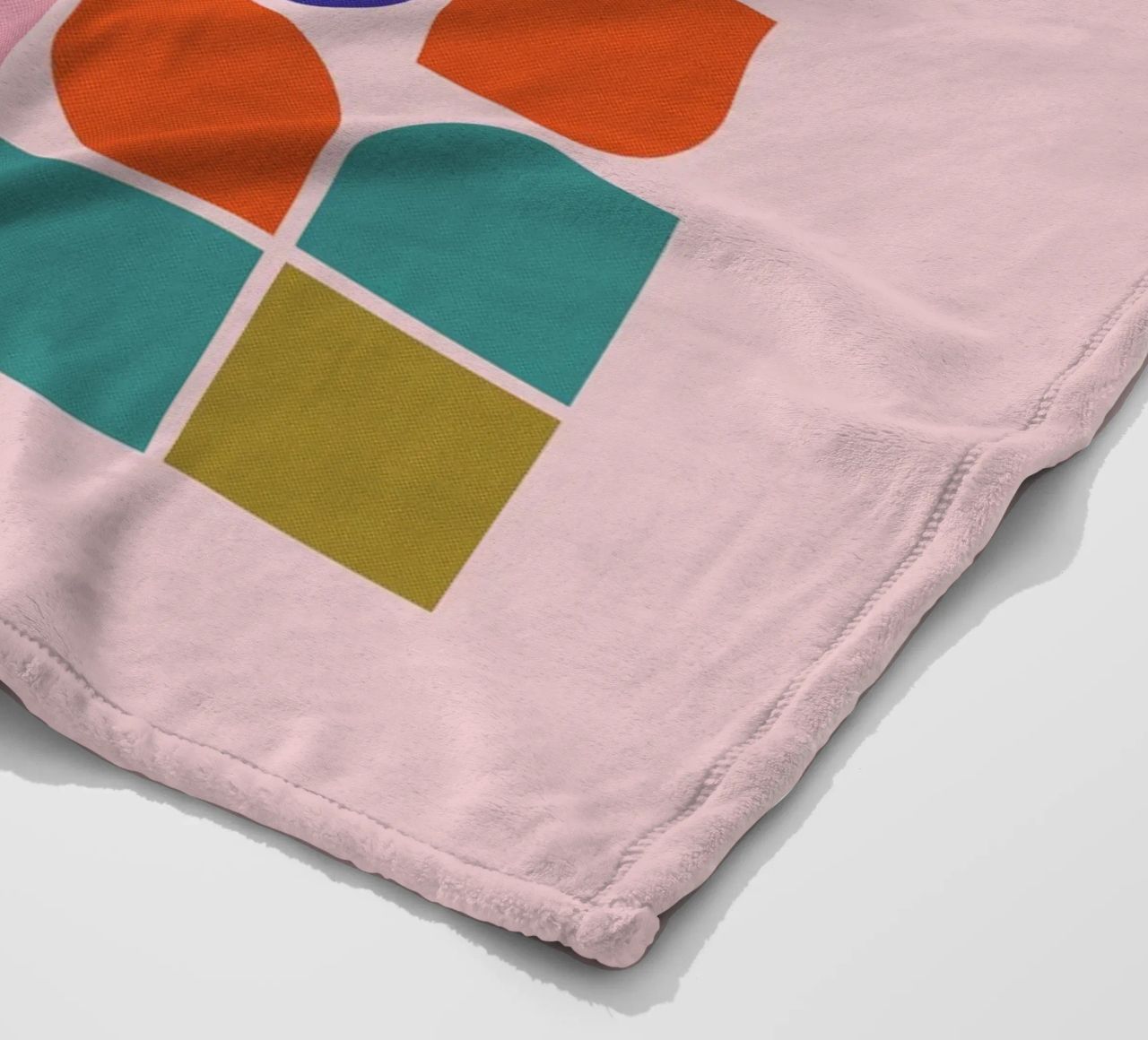 Retro Geometric Shapes Colorful Abstract Art Print coperta in pile da showmemars