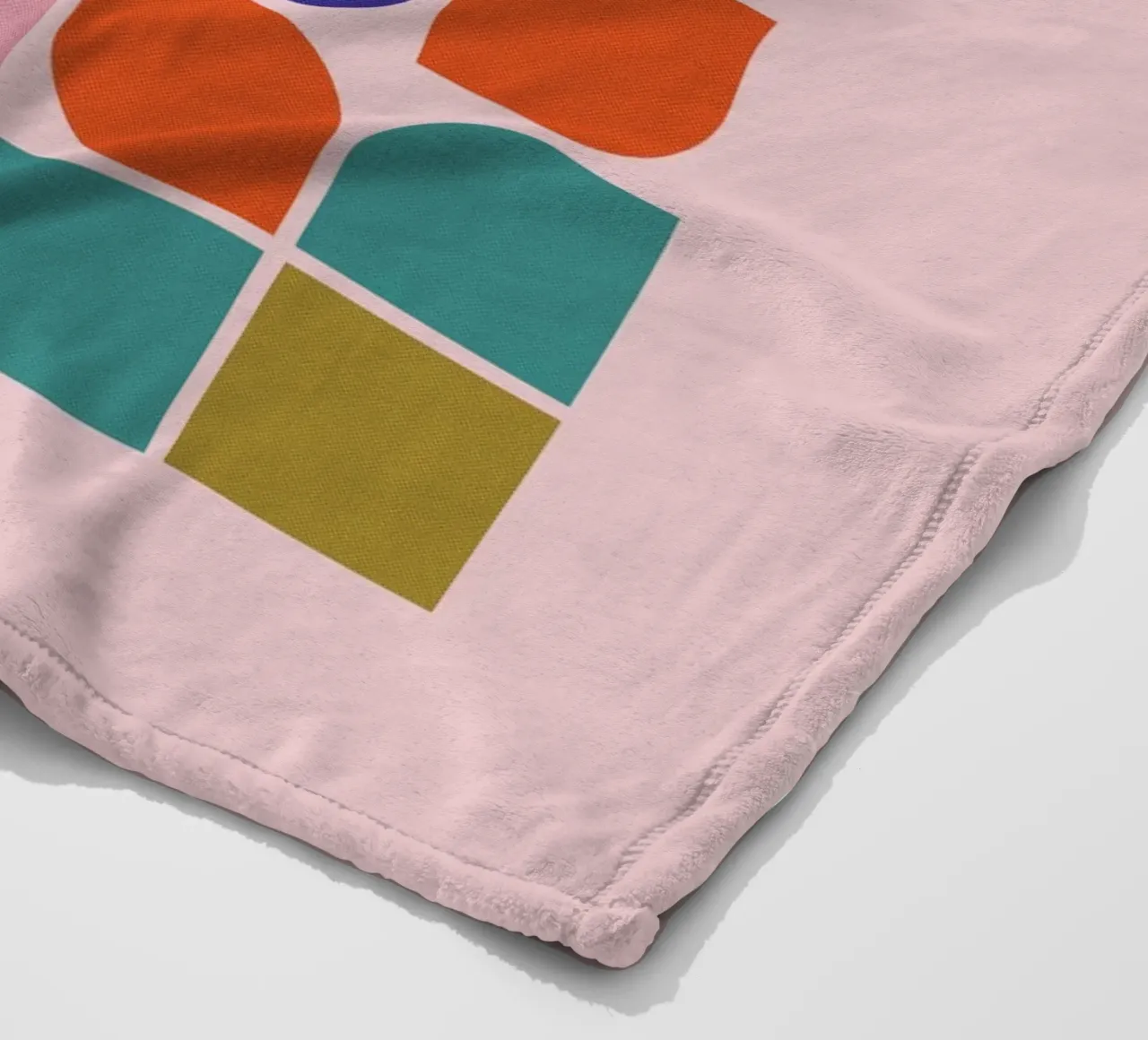 Retro Geometric Shapes Colorful Abstract Art Print fleece blanket by showmemars