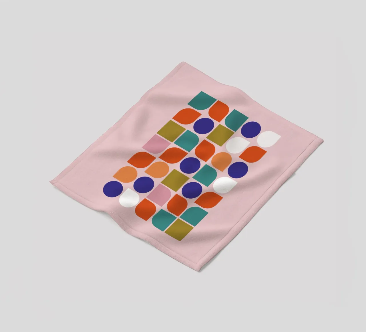 Retro Geometric Shapes Colorful Abstract Art Print coperta in pile da showmemars