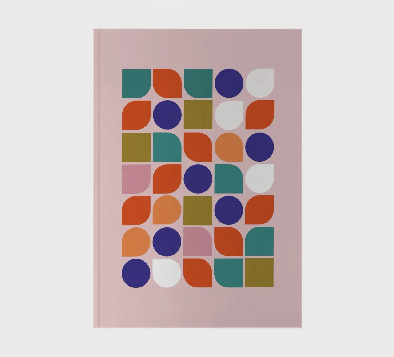 Retro Geometric Shapes Colorful Abstract Art Print notebook by showmemars