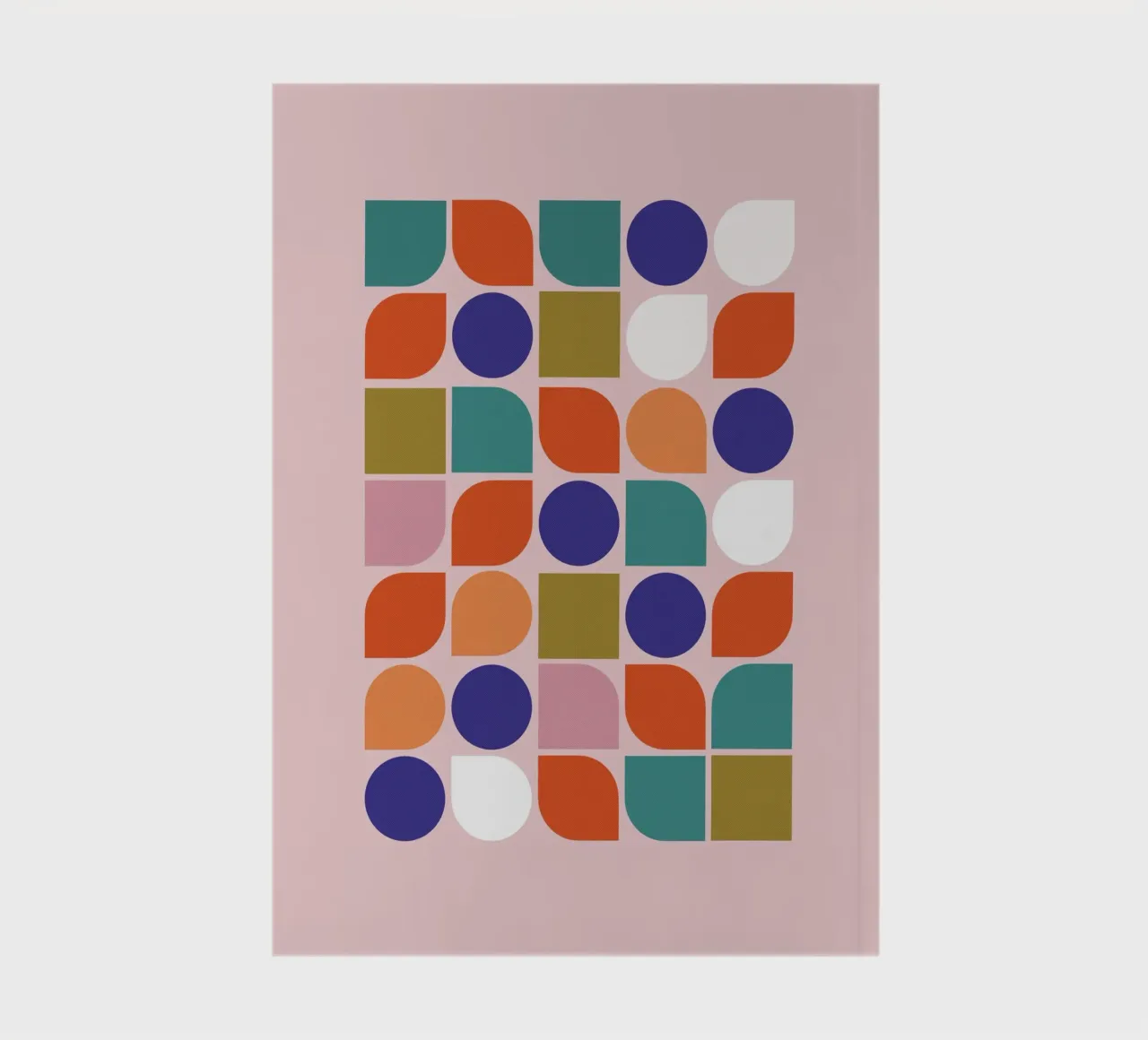 Retro Geometric Shapes Colorful Abstract Art Print notebook by showmemars