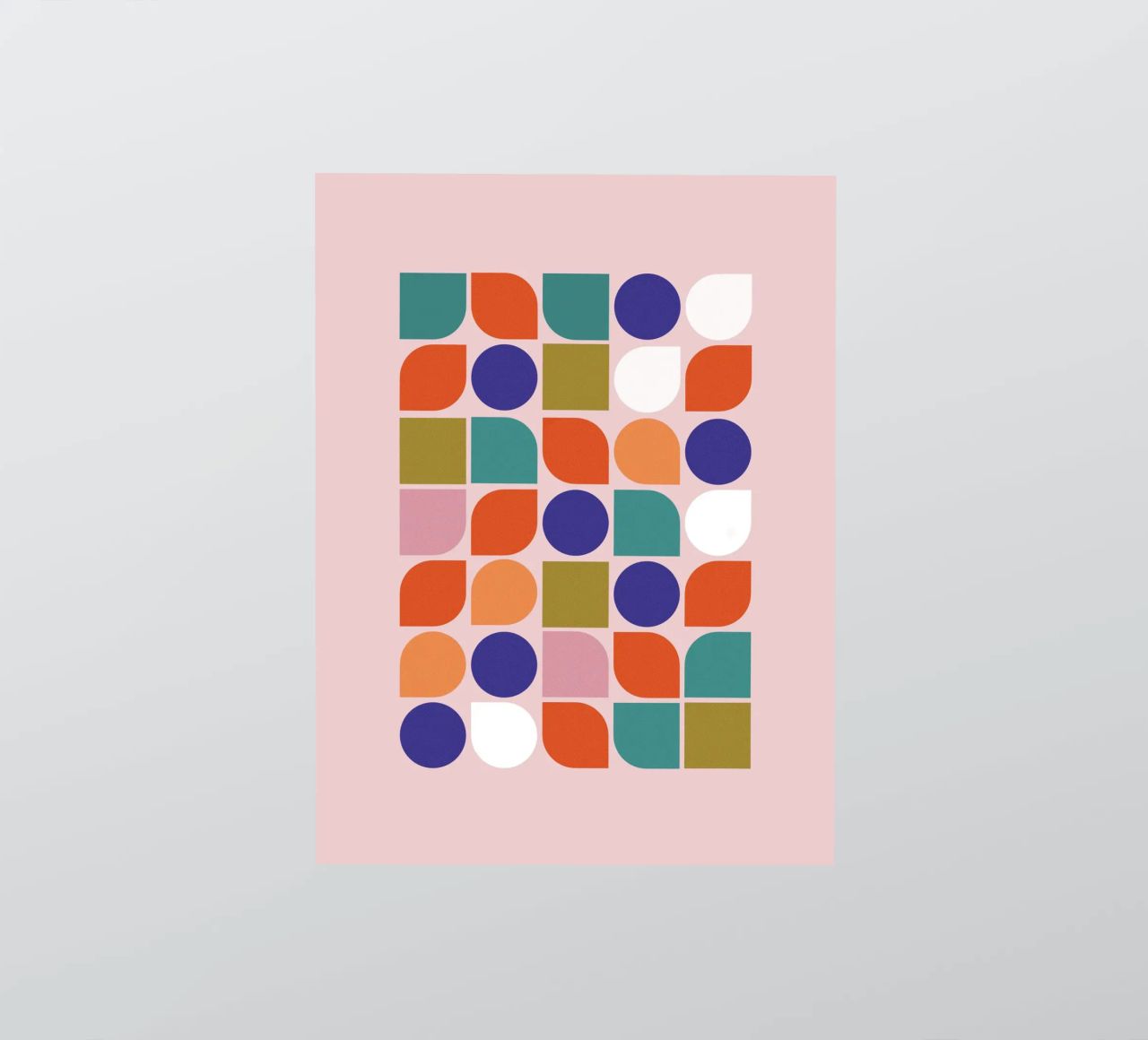 Retro Geometric Shapes Colorful Abstract Art Print adesivo da showmemars