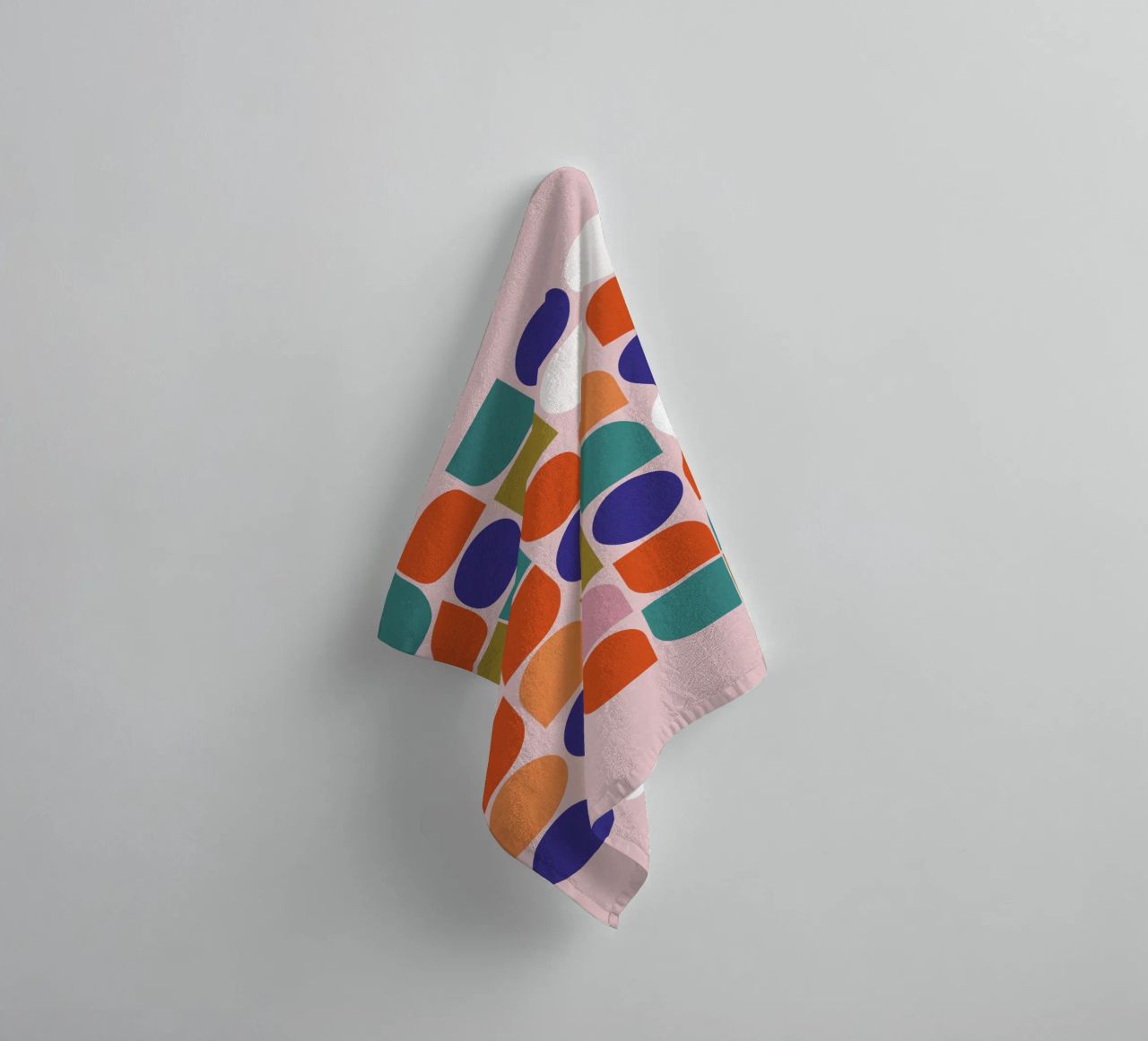 Retro Geometric Shapes Colorful Abstract Art Print asciugamano da bagno da showmemars