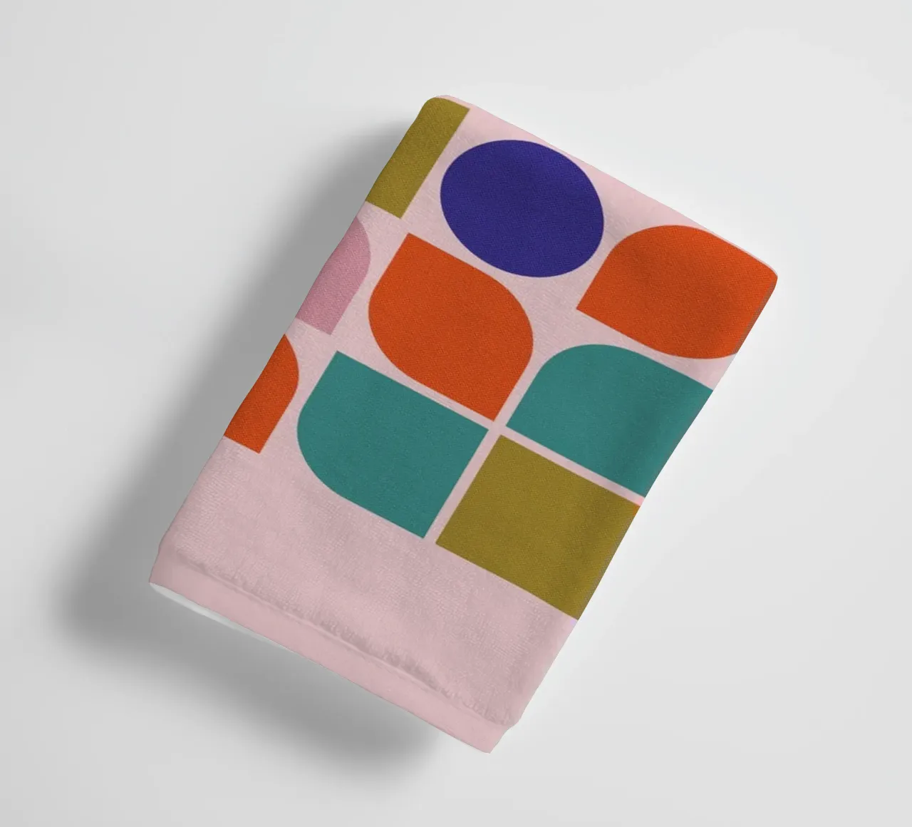 Retro Geometric Shapes Colorful Abstract Art Print towel by showmemars