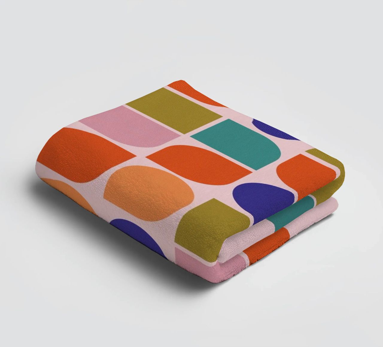 Retro Geometric Shapes Colorful Abstract Art Print asciugamano da bagno da showmemars