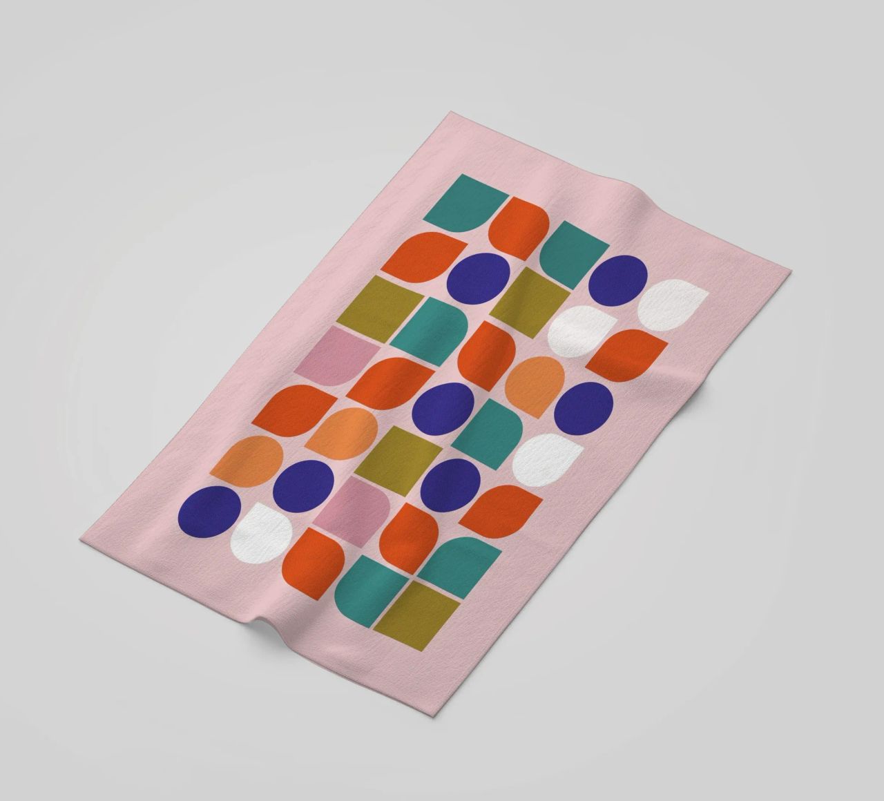 Retro Geometric Shapes Colorful Abstract Art Print telo mare da showmemars