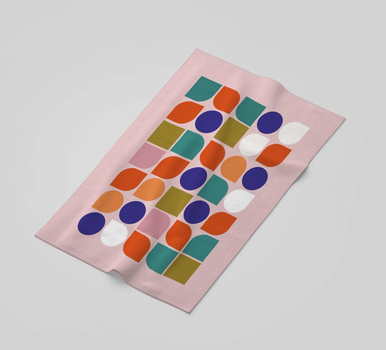 Retro Geometric Shapes Colorful Abstract Art Print telo mare da showmemars