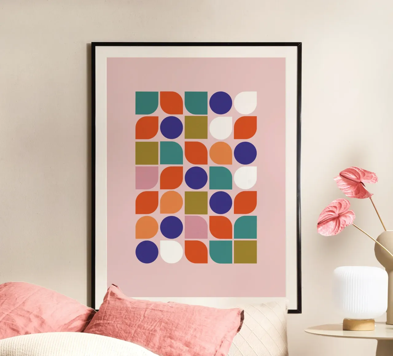 Retro Geometric Shapes Colorful Abstract Art Print hahnemühle de showmemars