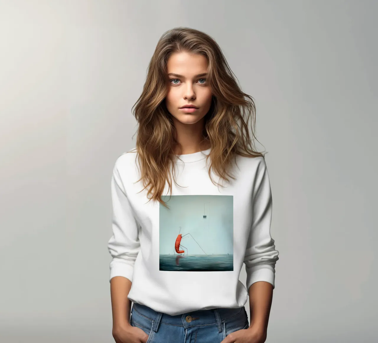 Gambero minimo 2 felpa da Minimal Animal Art