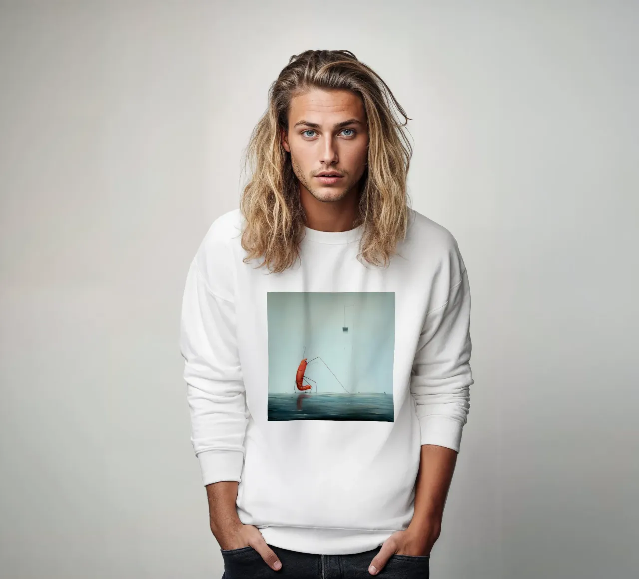 Gambero minimo 2 felpa da Minimal Animal Art