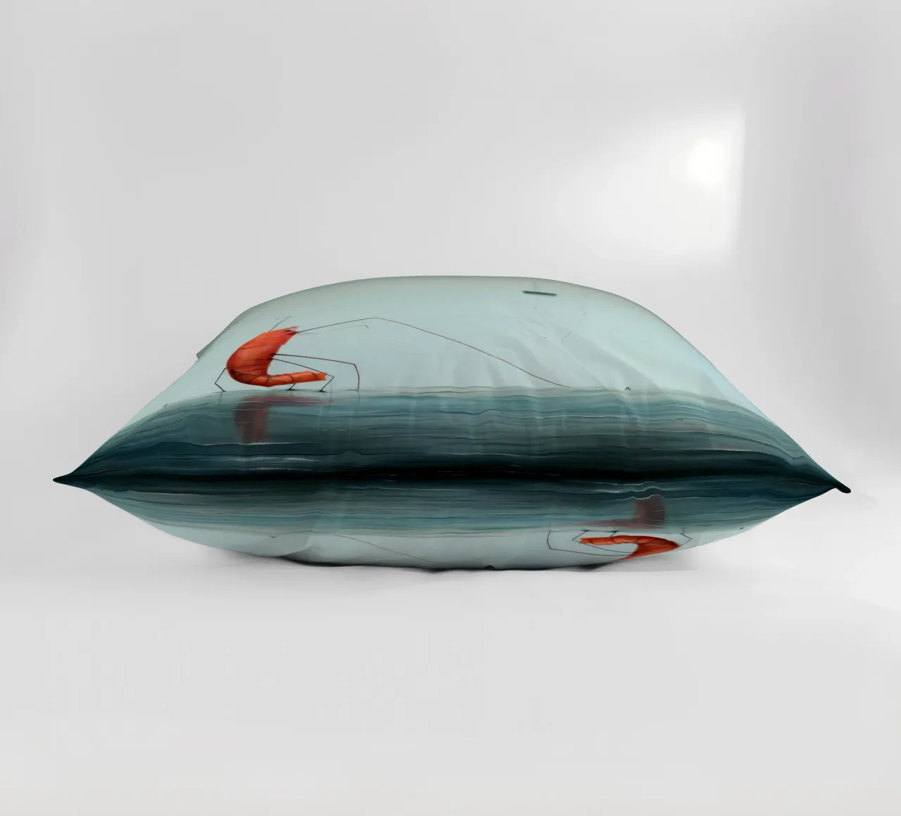 Minimal Prawn 2 decorative cushion by Minimal Animal Art
