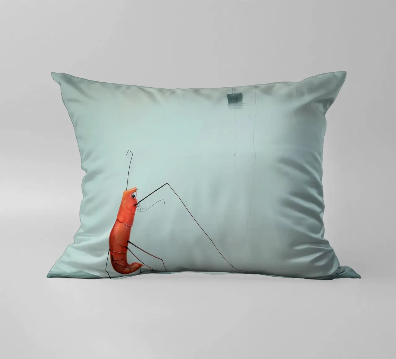 Minimal Prawn 2 decorative cushion by Minimal Animal Art