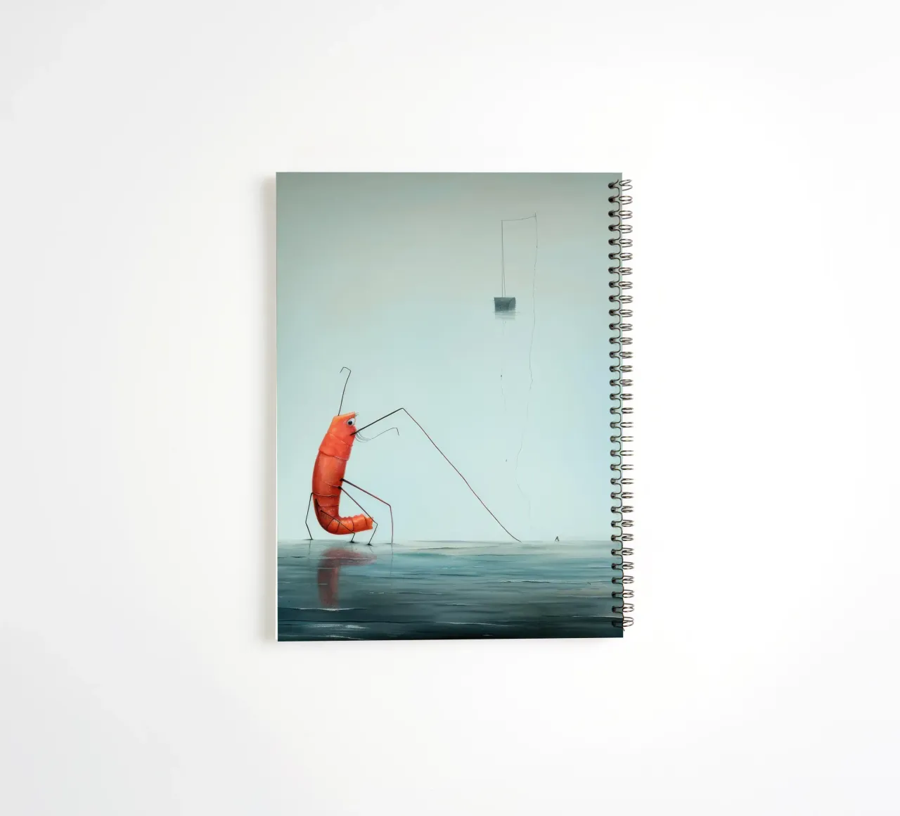 Minimal Prawn 2 spiral notebook by Minimal Animal Art