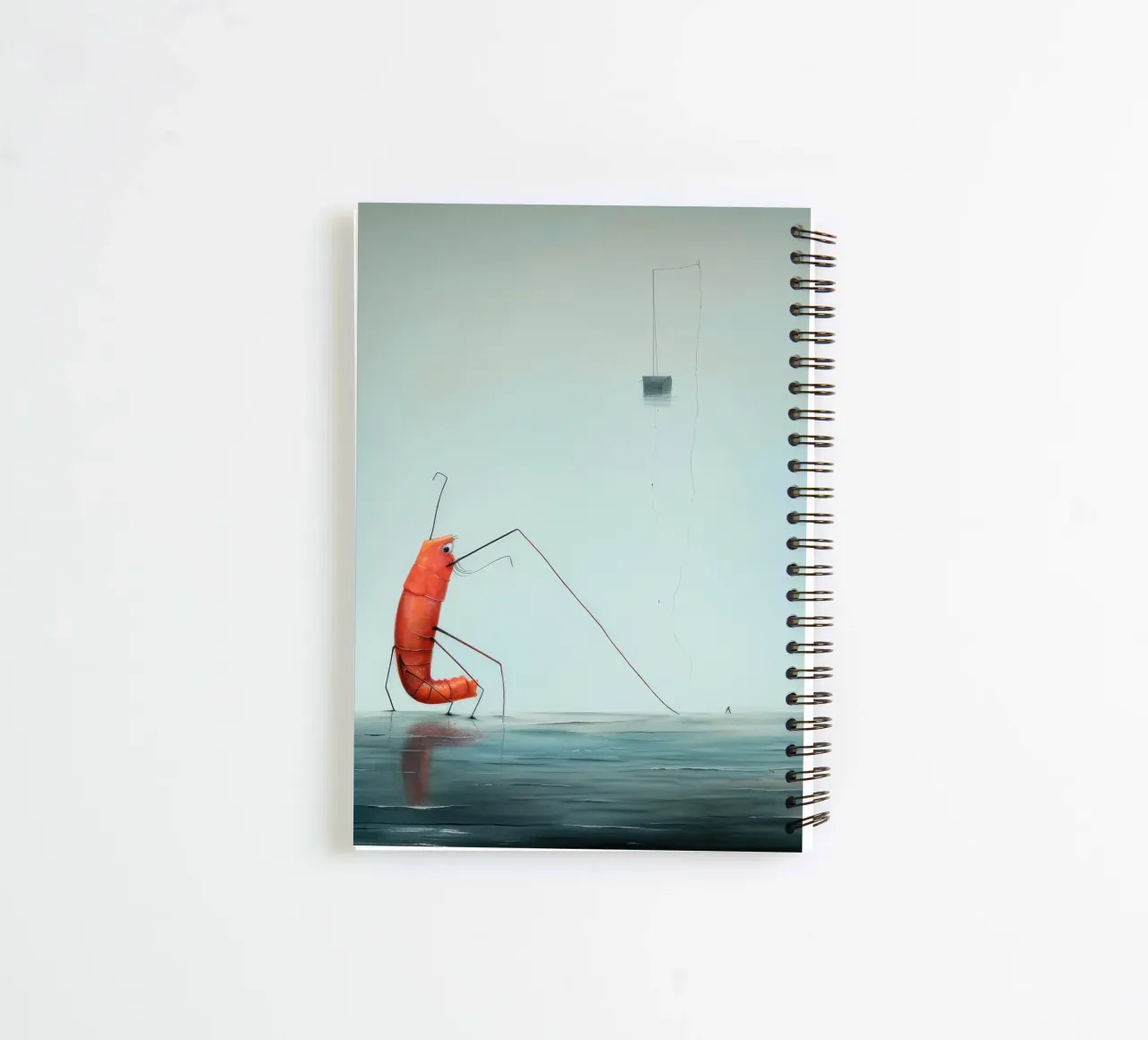 Minimal Prawn 2 spiral notebook by Minimal Animal Art