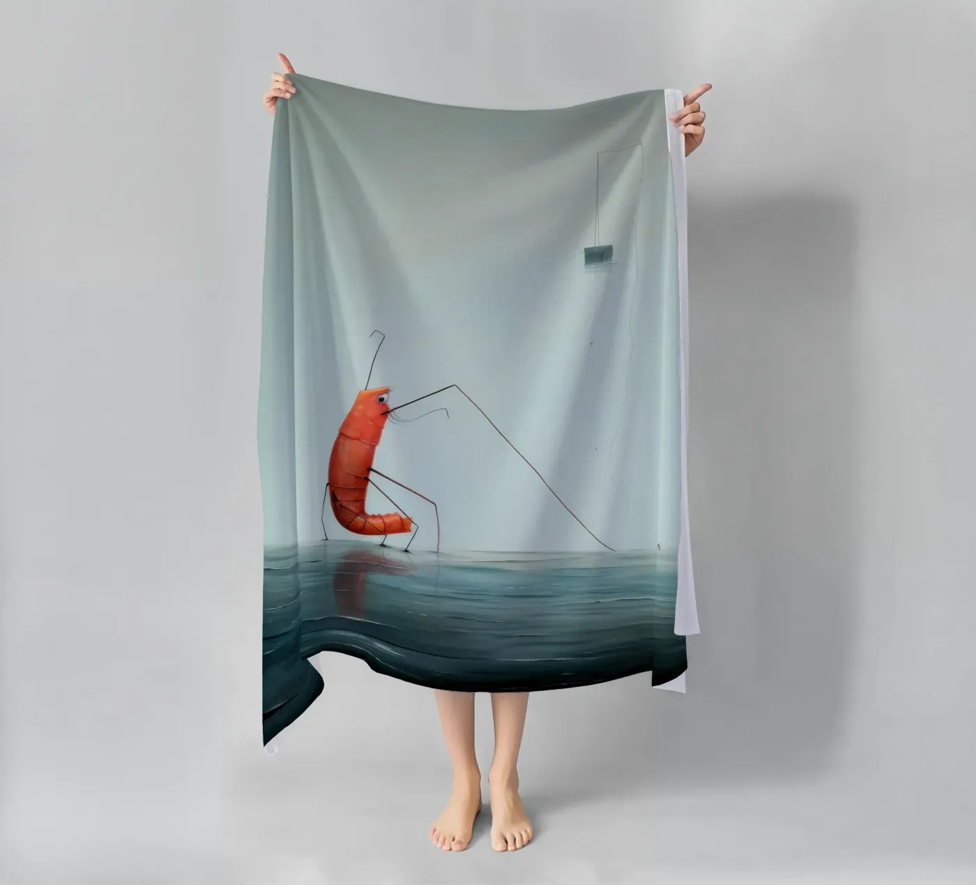 Minimum Prawn Strandtuch von Minimal Animal Art