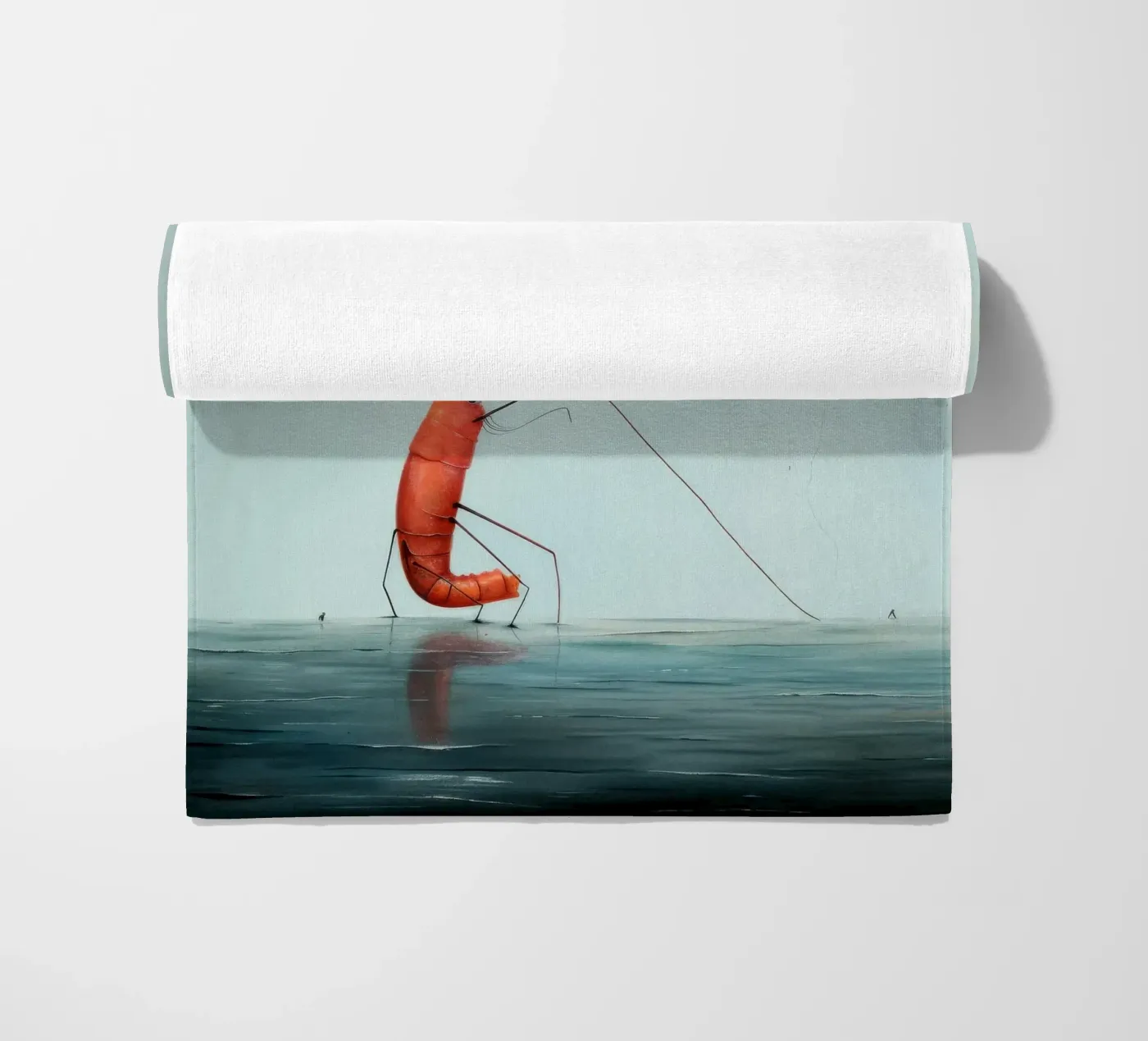 Minimum Prawn Strandtuch von Minimal Animal Art
