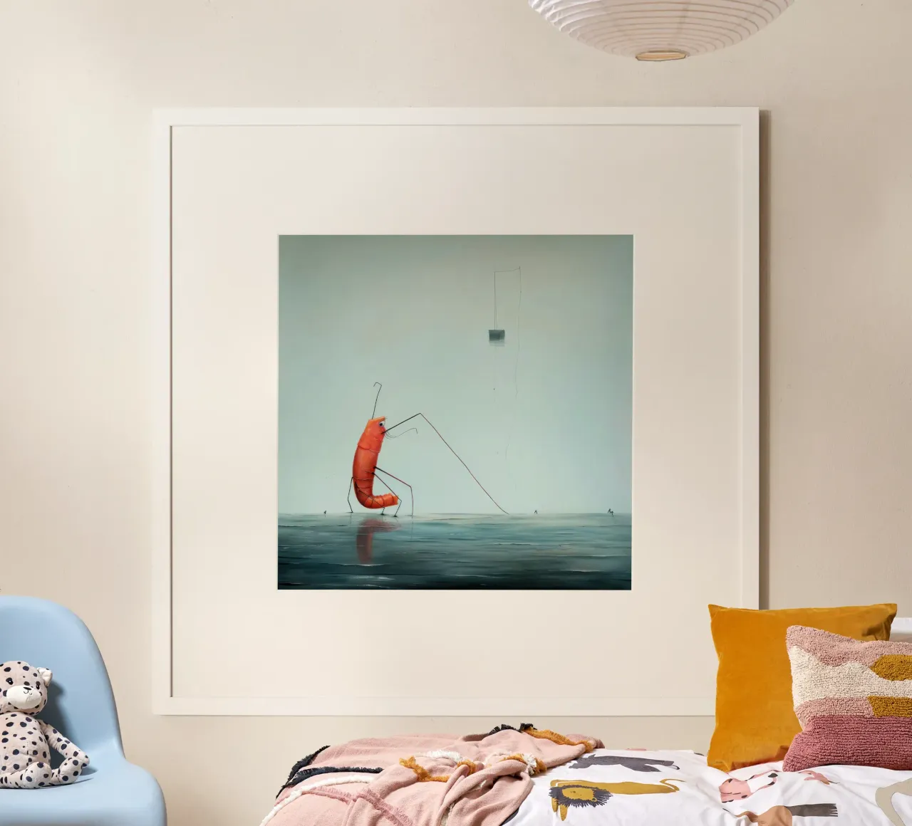 Minimum Prawn poster by Minimal Animal Art