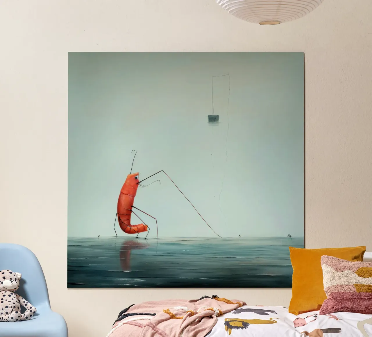 Minimum Prawn poster by Minimal Animal Art