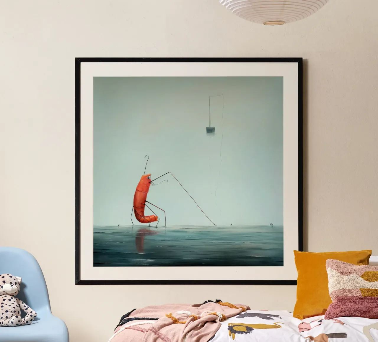 Minimum Prawn poster by Minimal Animal Art