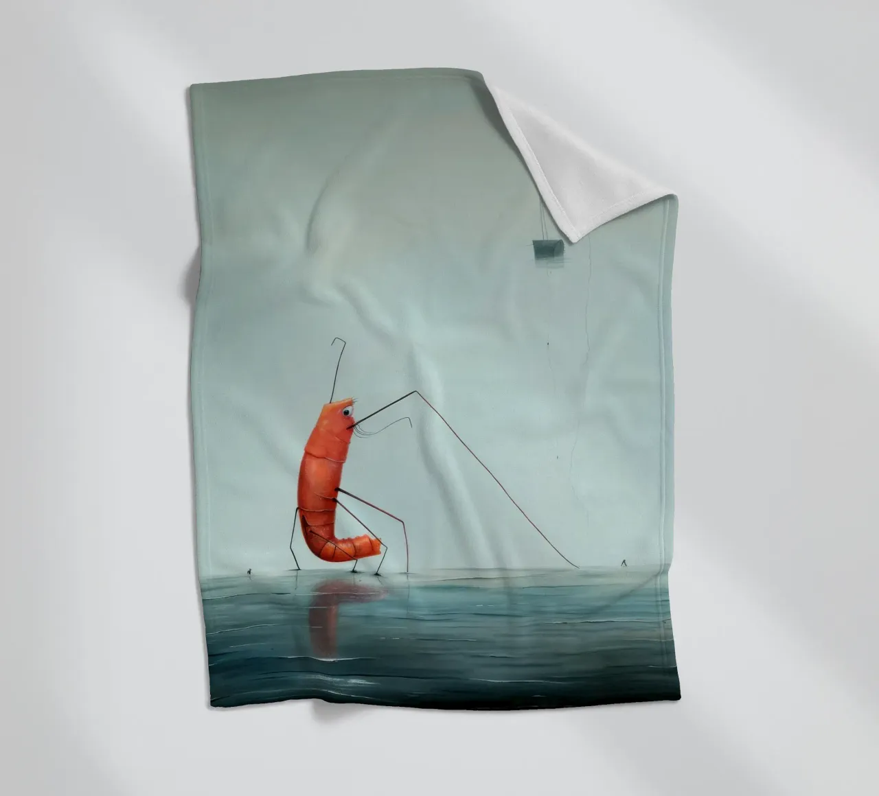 Minimaal Garnalen fleecedeken van Minimal Animal Art