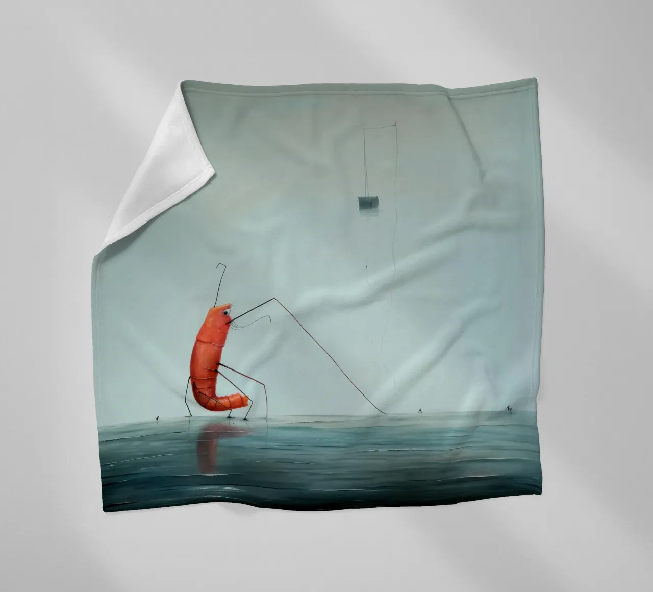 Minimaal Garnalen fleecedeken van Minimal Animal Art
