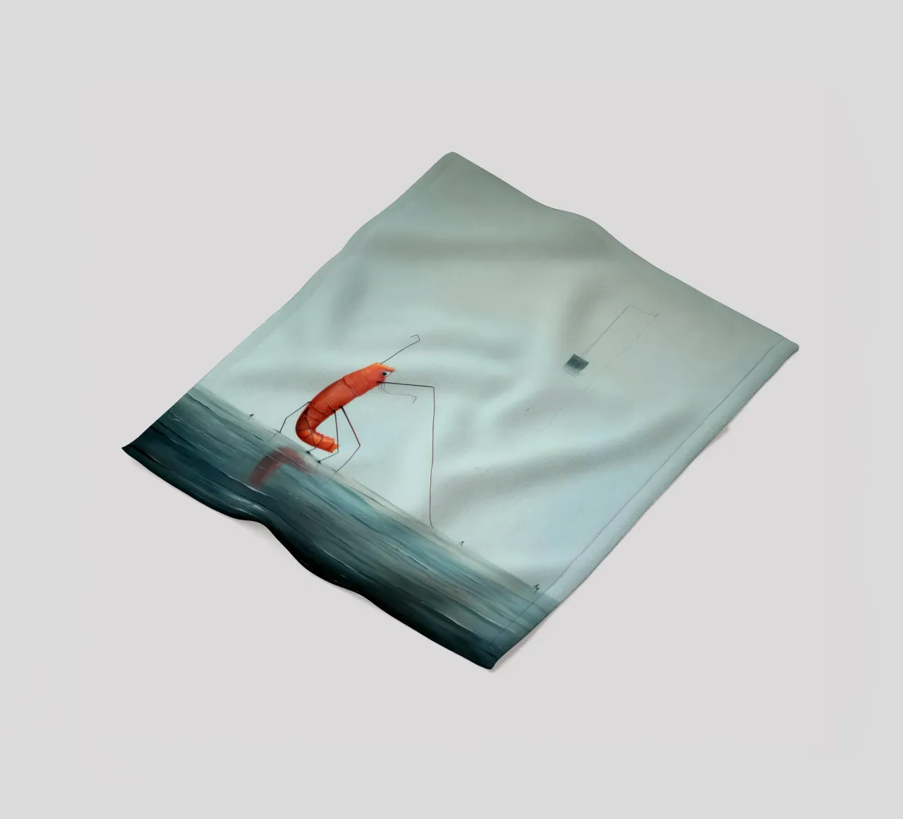 Minimaal Garnalen fleecedeken van Minimal Animal Art