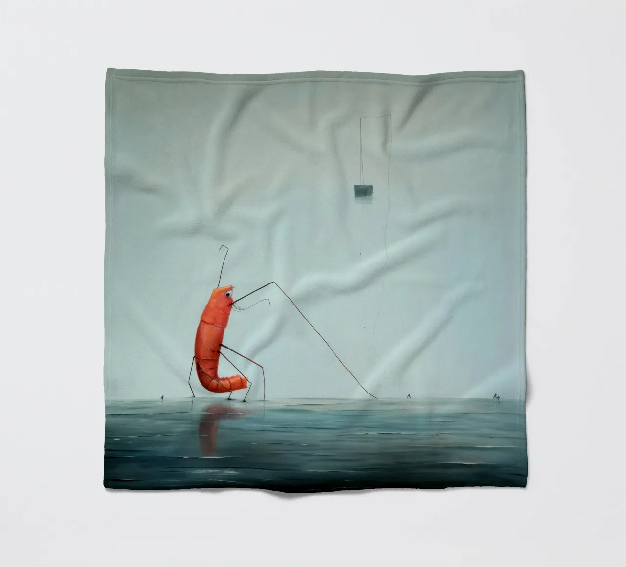 Minimaal Garnalen fleecedeken van Minimal Animal Art