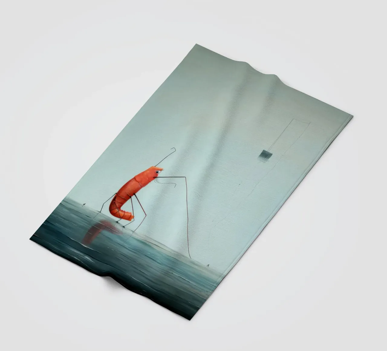 Minimaal Garnalen fleecedeken van Minimal Animal Art