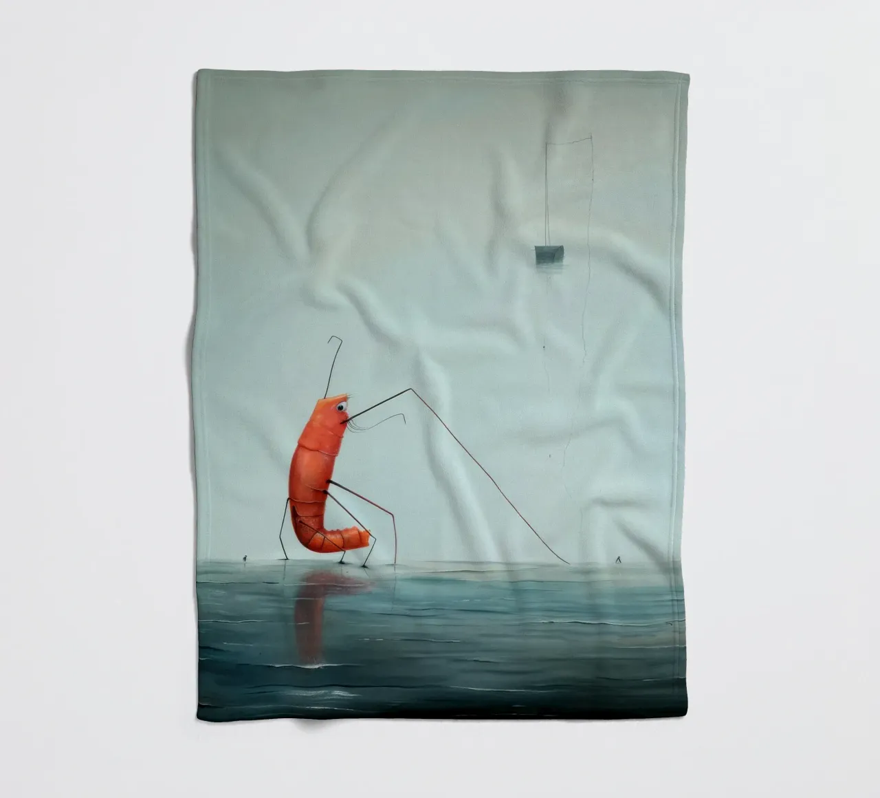 Minimaal Garnalen fleecedeken van Minimal Animal Art