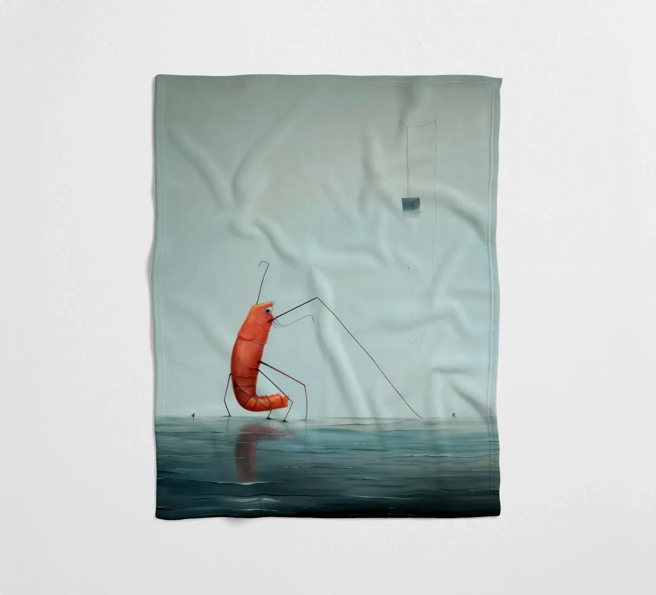 Minimaal Garnalen fleecedeken van Minimal Animal Art