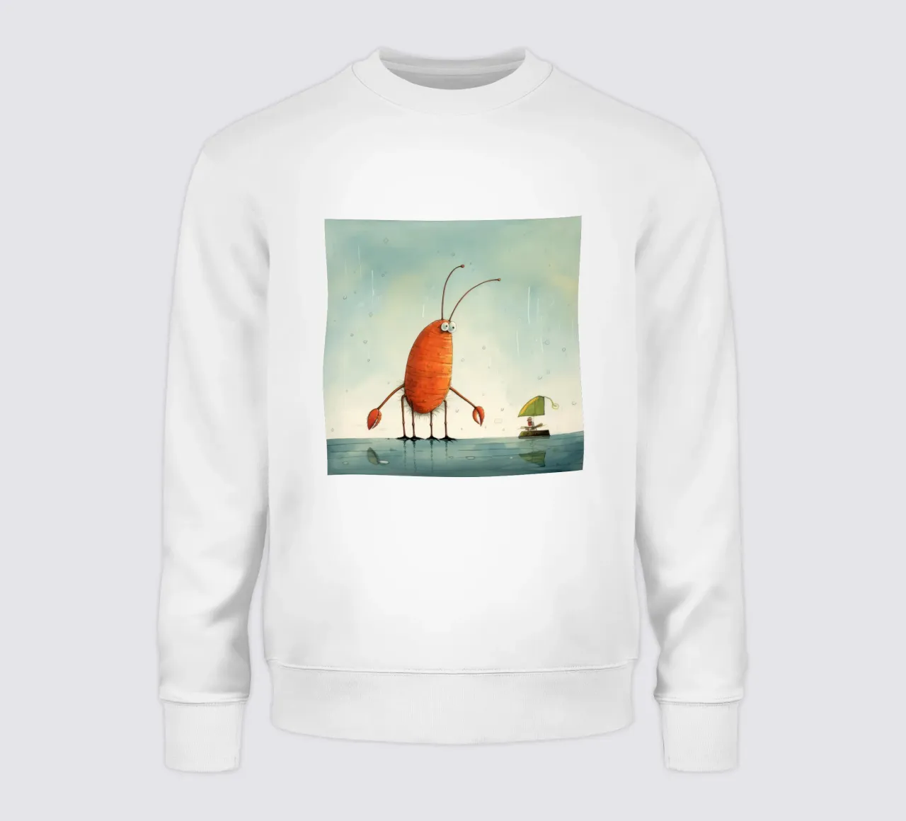 Gambero minimo 3 felpa da Minimal Animal Art