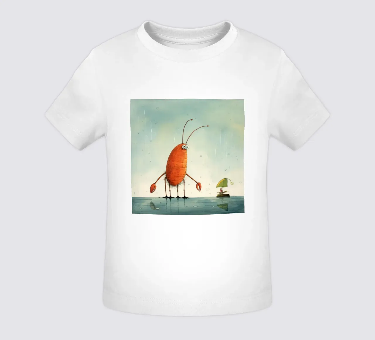 Gambero minimo 3 maglietta neonato da Minimal Animal Art