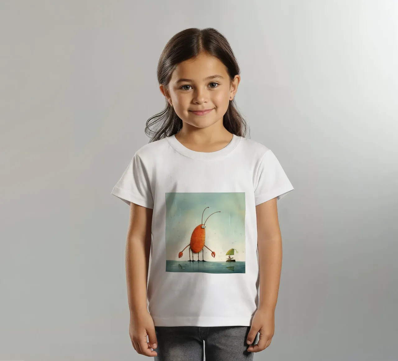 Minimo gambero t-shirt bambini da Minimal Animal Art