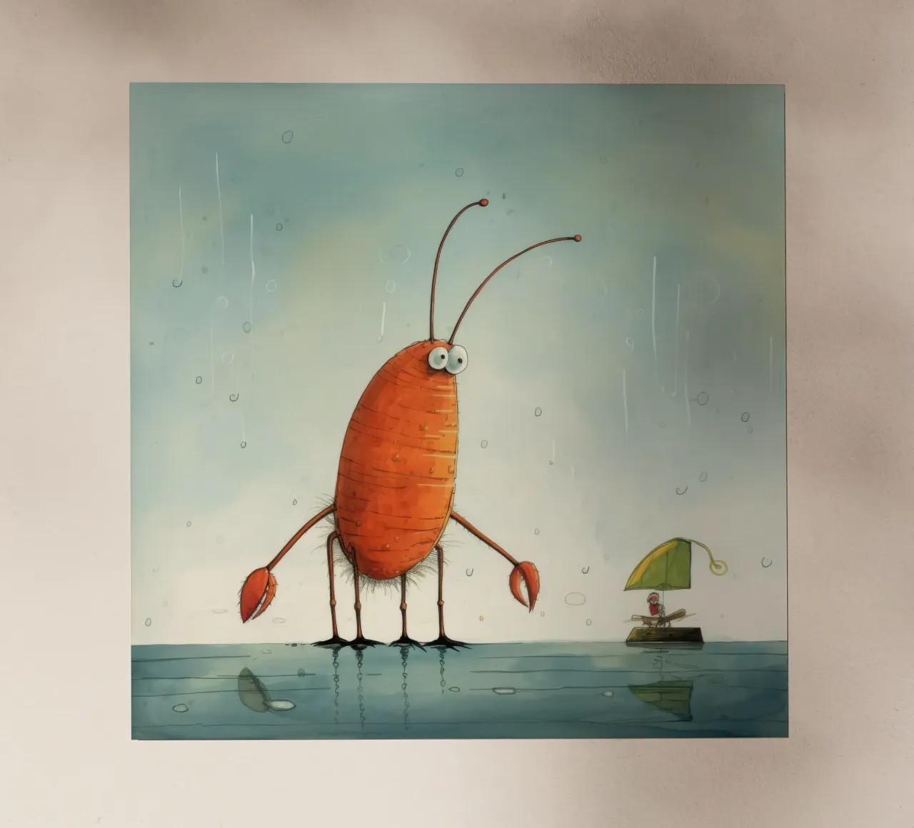 Minimo gambero pellicola backlit da Minimal Animal Art