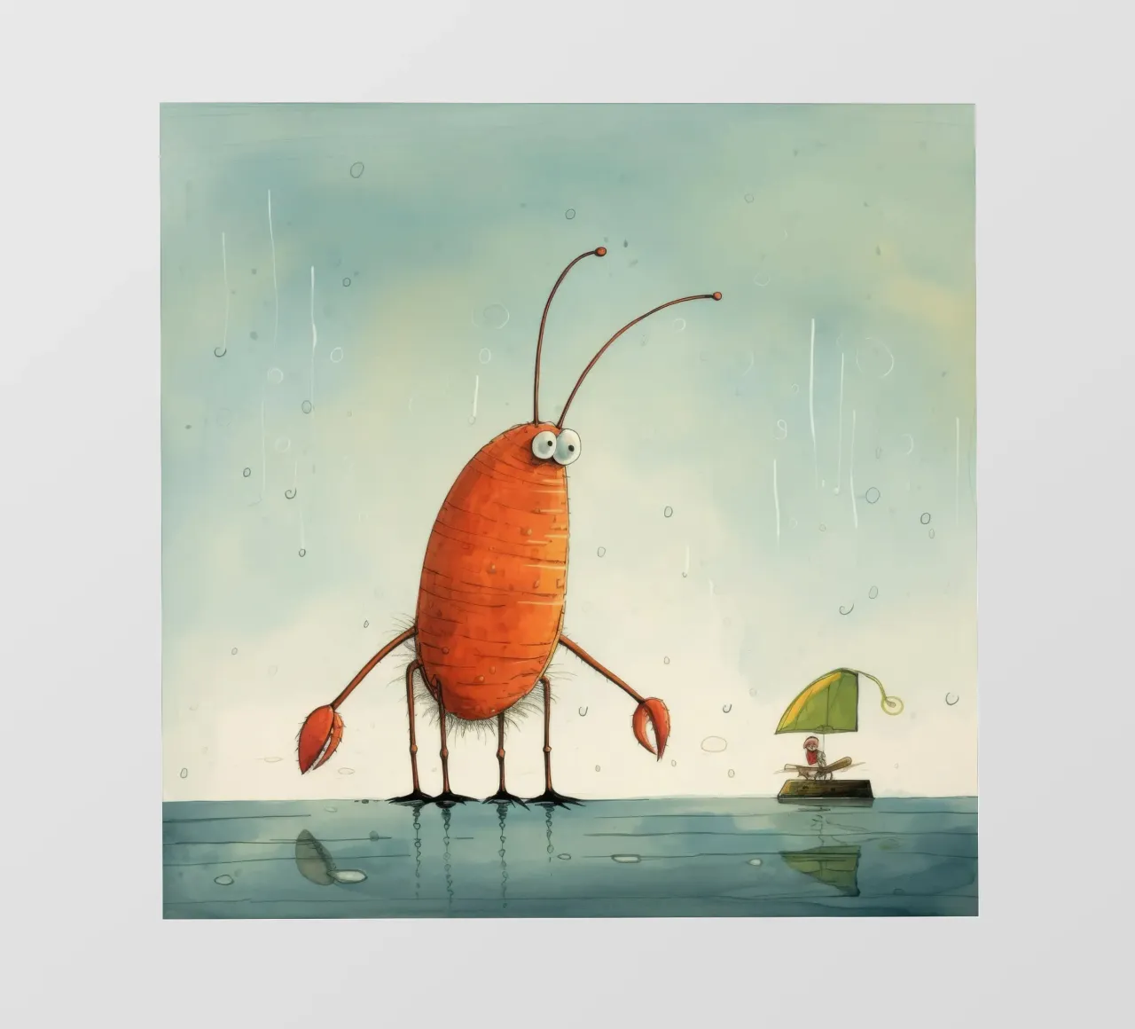 Minimo gambero pellicola backlit da Minimal Animal Art