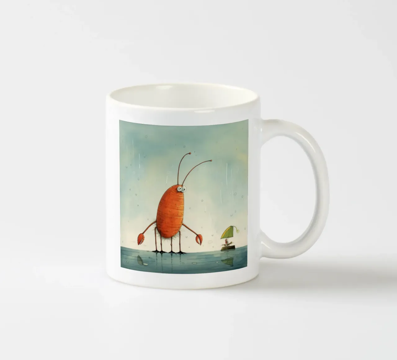 Gambero minimo 3 tazza in ceramica da Minimal Animal Art