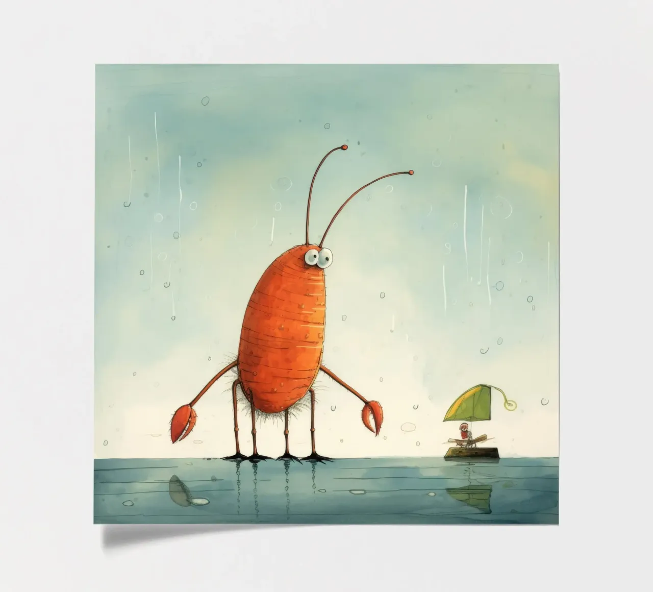 Minimum Prawn sticker sheet by Minimal Animal Art