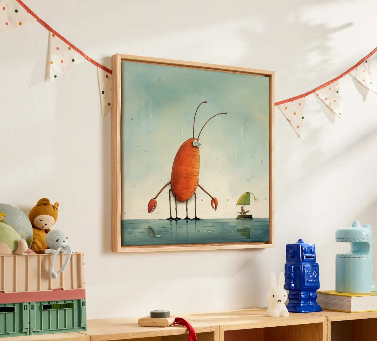 Minimo gambero tela da Minimal Animal Art