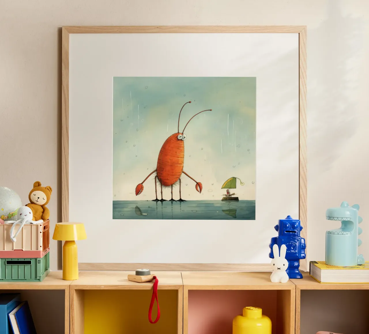 Minimum Prawn poster by Minimal Animal Art