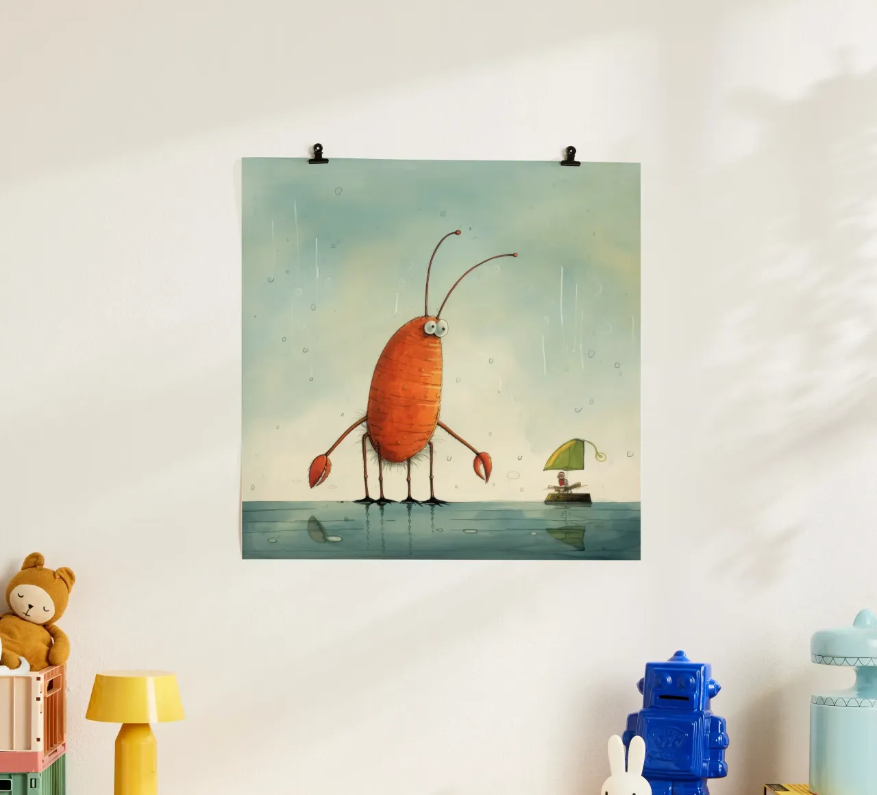 Minimum Prawn poster by Minimal Animal Art