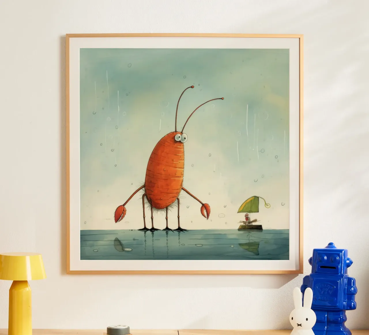 Minimum Prawn poster by Minimal Animal Art