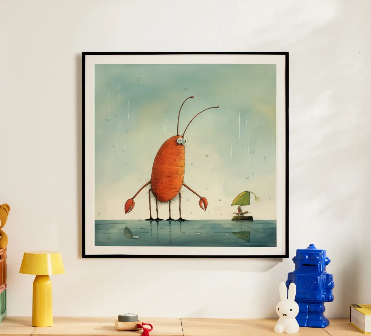 Minimum Prawn poster by Minimal Animal Art