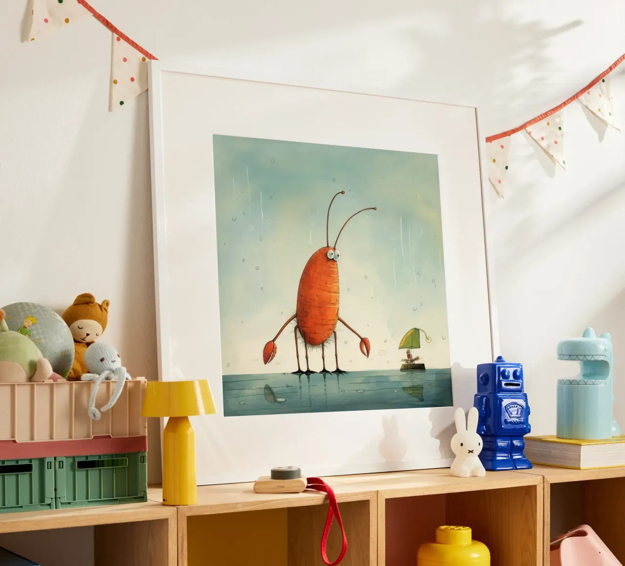 Minimum Prawn poster by Minimal Animal Art