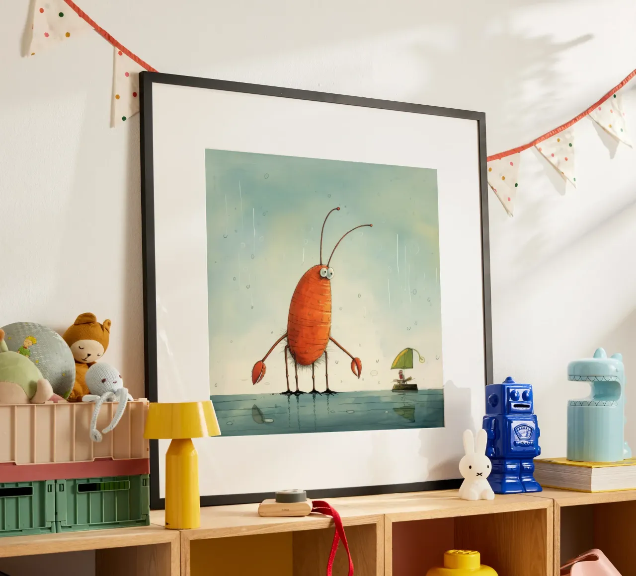 Minimum Prawn poster by Minimal Animal Art