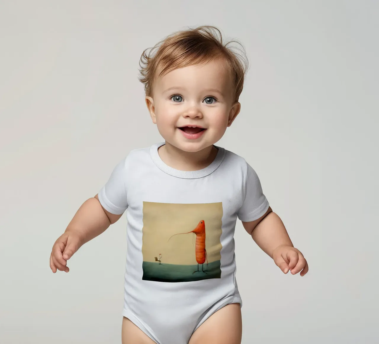 Gambero minimo 4 body neonato maniche corte da Minimal Animal Art