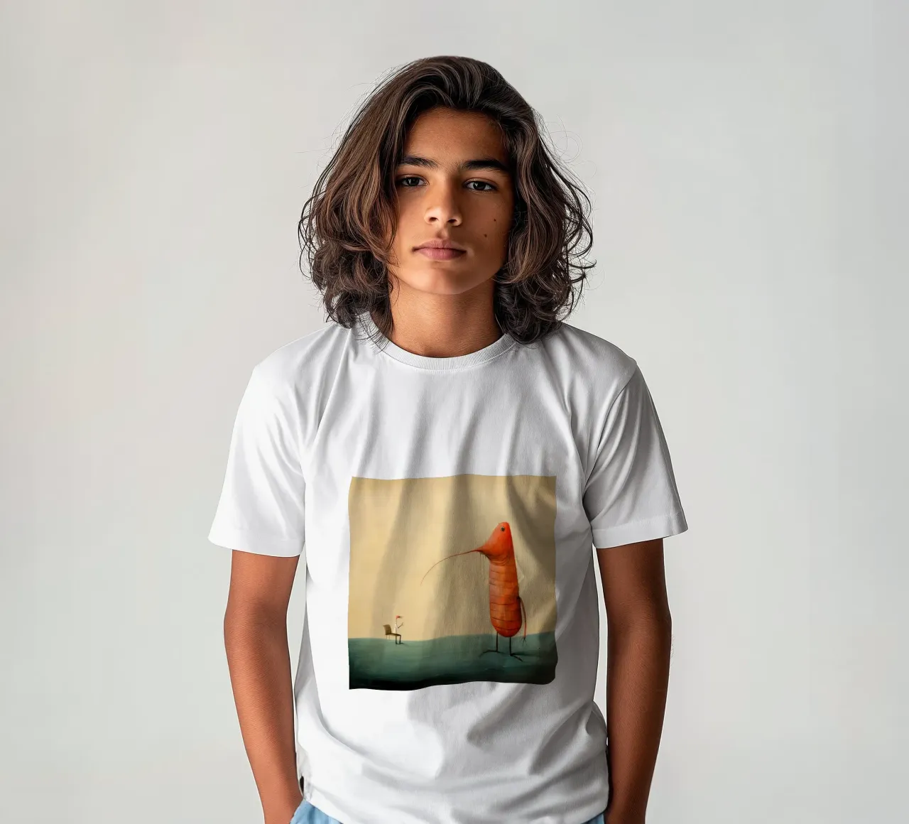 Minimo gambero t-shirt bambini da Minimal Animal Art