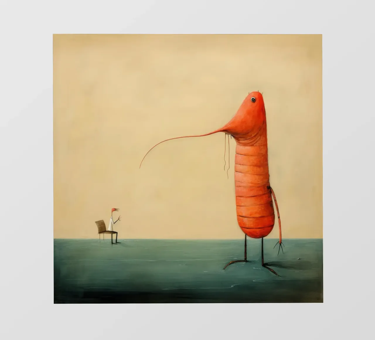 Gambero minimo 4 pellicola backlit da Minimal Animal Art